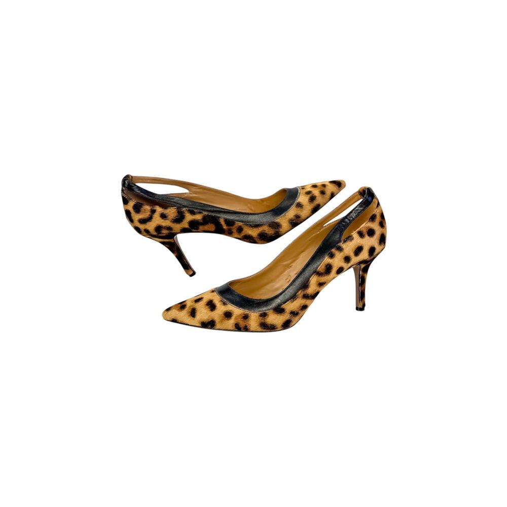 Nine West Leopard Print Calf Hair Pointed Toe Stiletto Heels